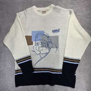 Vintage Southpole WhiteSweater Mens XL Headphones DJ Hip‎ Hop Streetwear Y2K